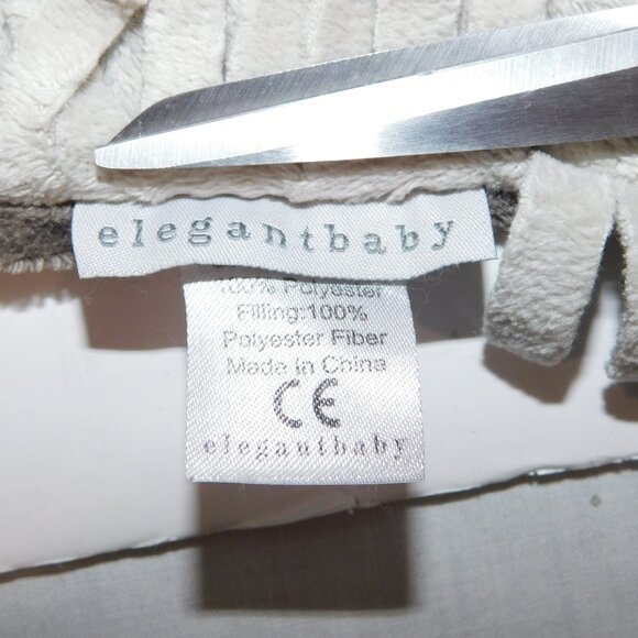 Elegant Baby Gray Monkey Plush Security Blanket Fringe Trim Baby Lovey Nunu - Picture 4 of 7